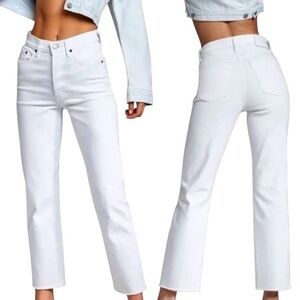 Aritzia Denim Forum Arlo High Rise Straight Jeans 28L ‘A Little White Lie’ 26